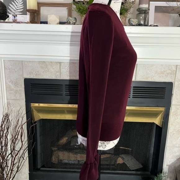 Nanette Lepore burgundy merino wool sweater - Picture 6 of 12
